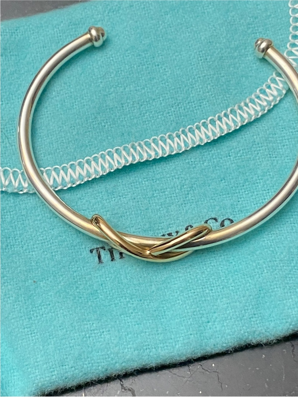Tiffany & Co. Two-Tone Knot Open Cuff - Silver & Gold